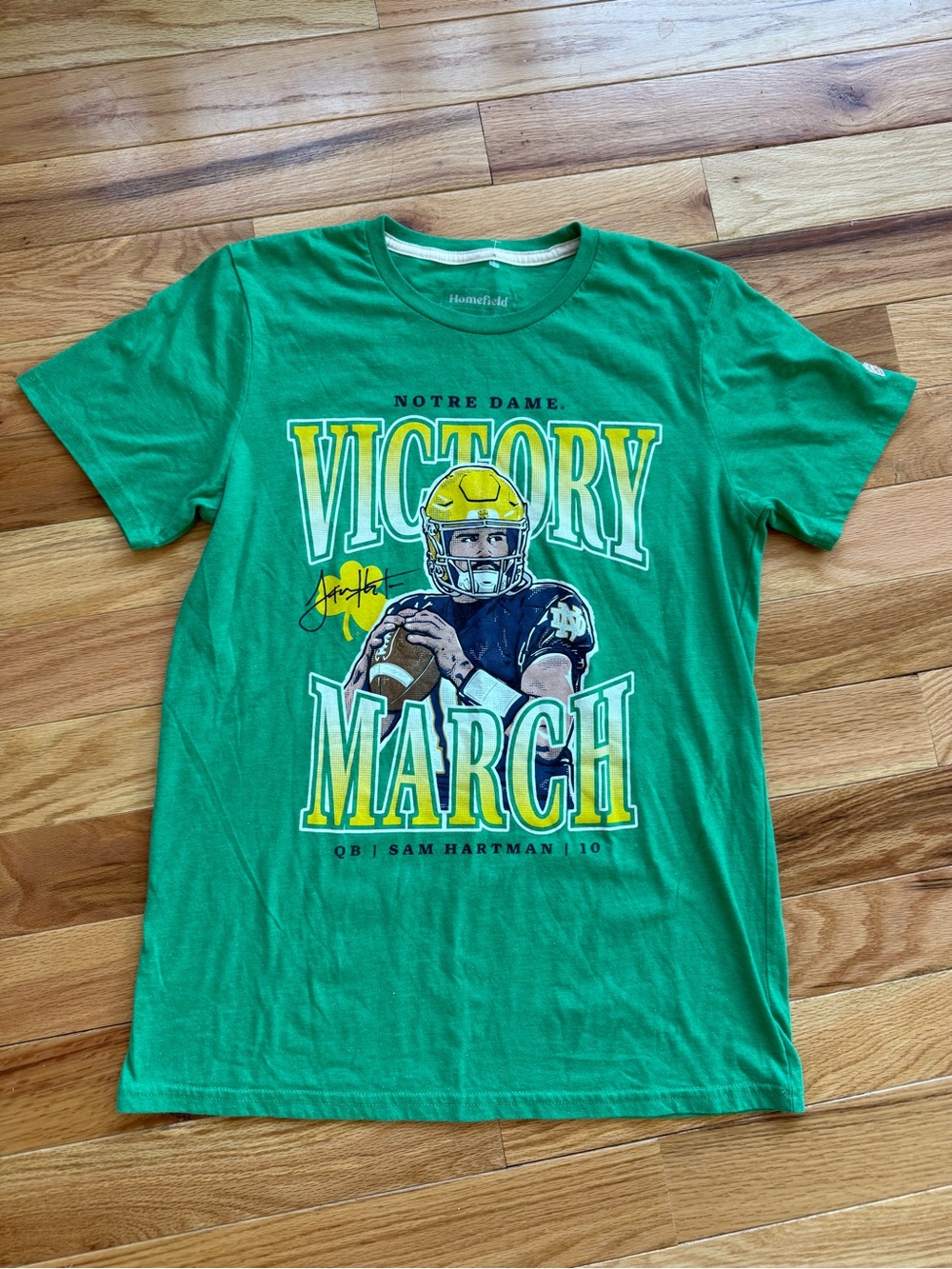 Notre Dame "Victory March" Green Graphic Tee